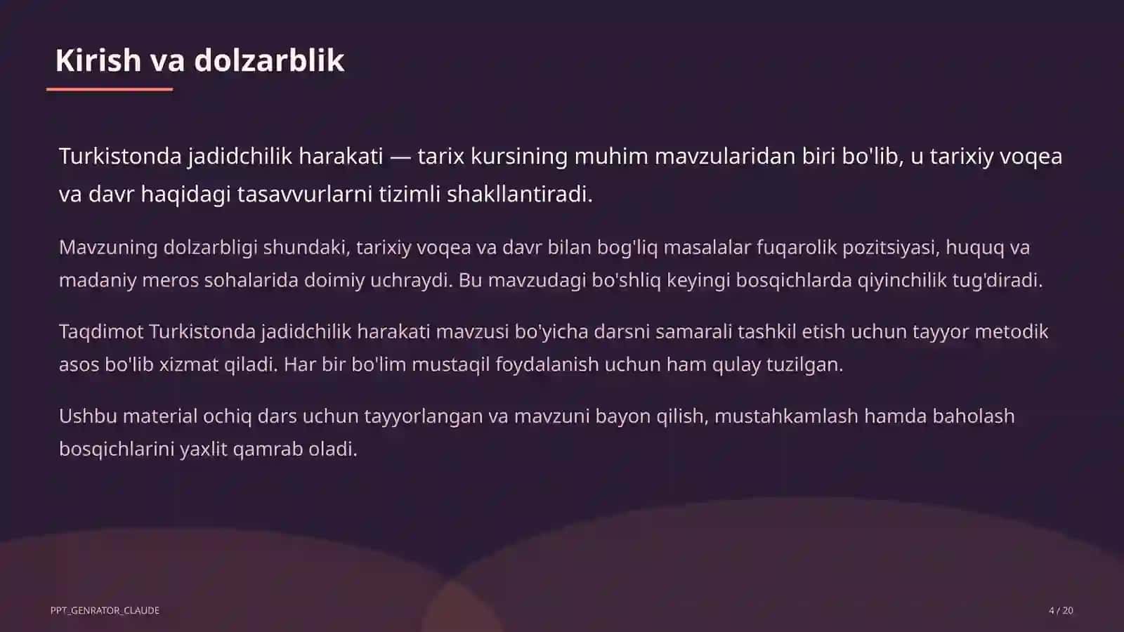 Turkistonda jadidchilik harakati (9-sinf) 4