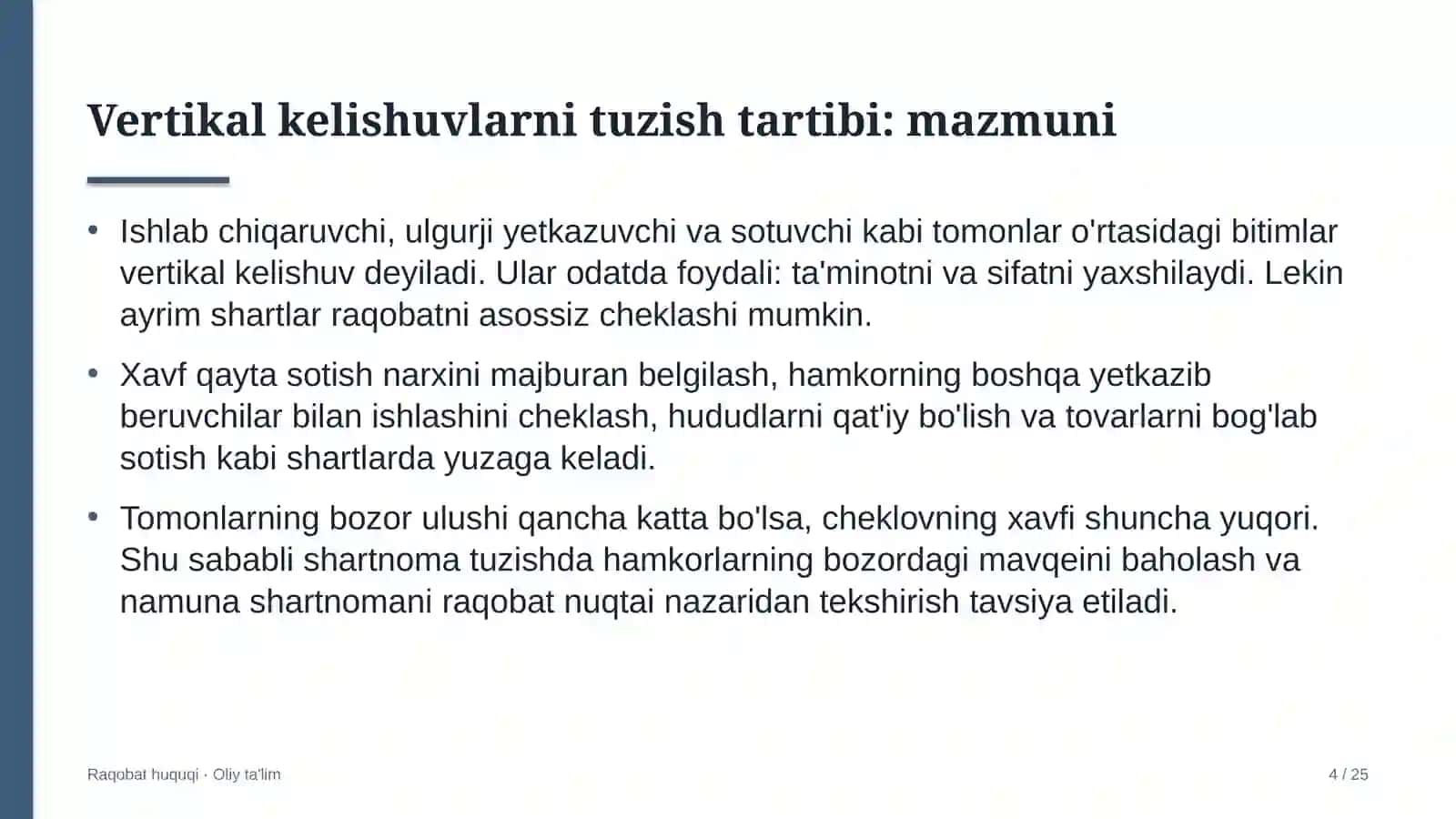 Vertikal kelishuvlarni tuzish tartibi 4