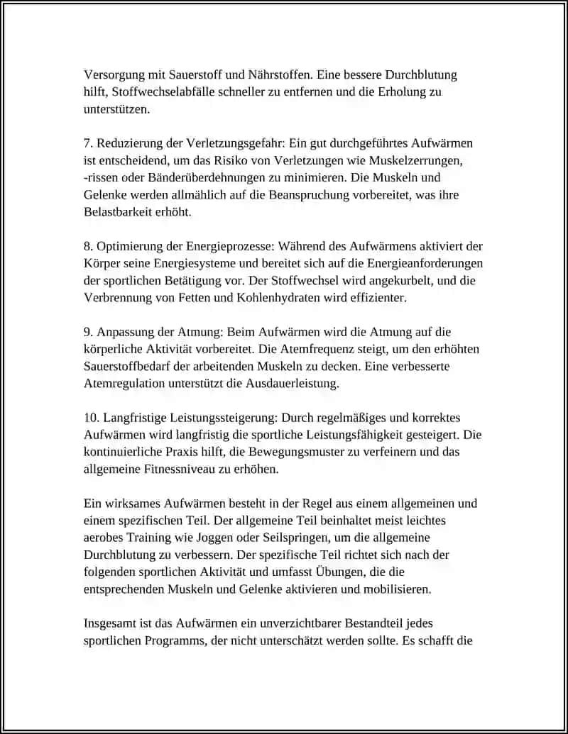 AUFWÄRMEN 4