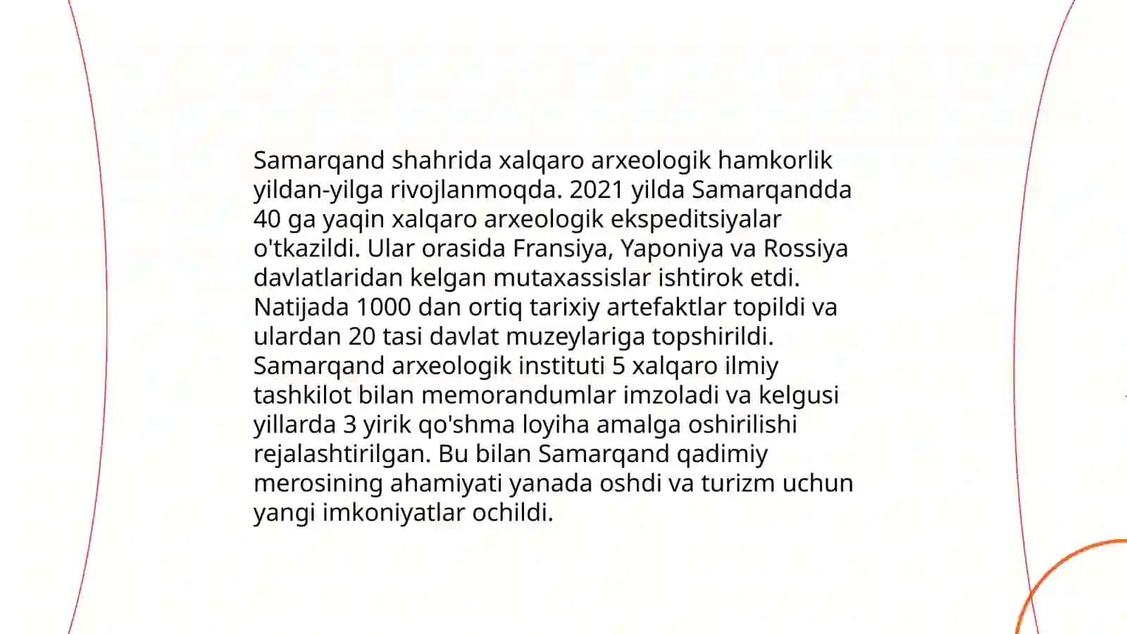 Mustaqillik yillarida Oʻzbekistonda olib borilgan xalqaro arxeologik tadqiqotlar 4