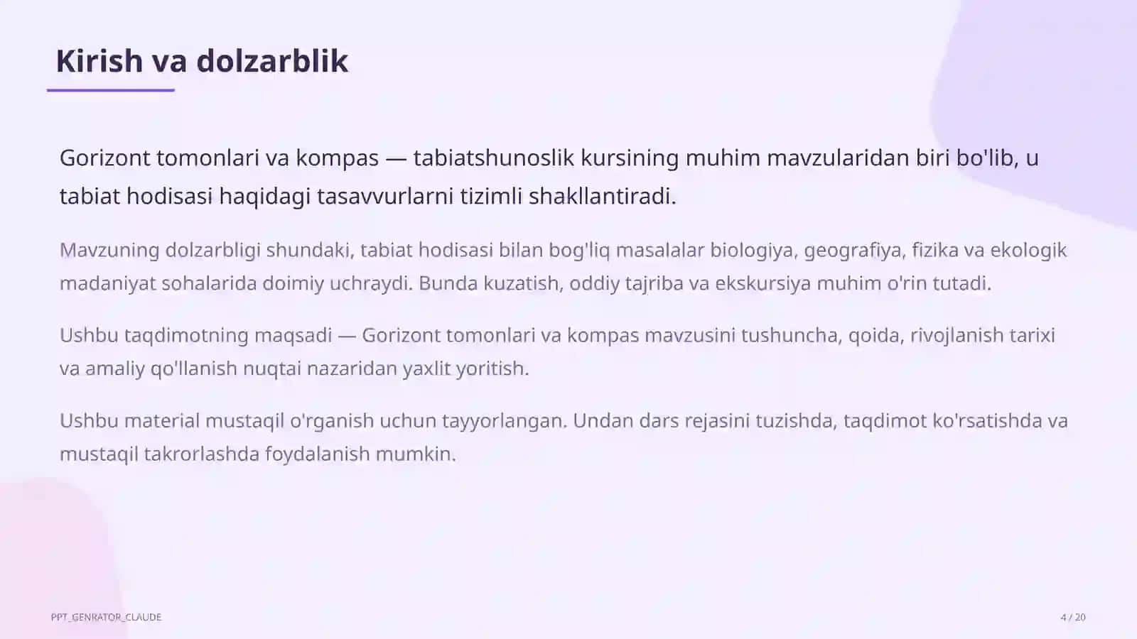 Gorizont tomonlari va kompas (3-sinf) 4