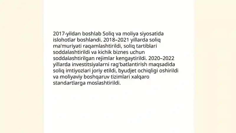 Yangi Oʻzbekistonda Shavkat Mirziyoyev islohotlari 4