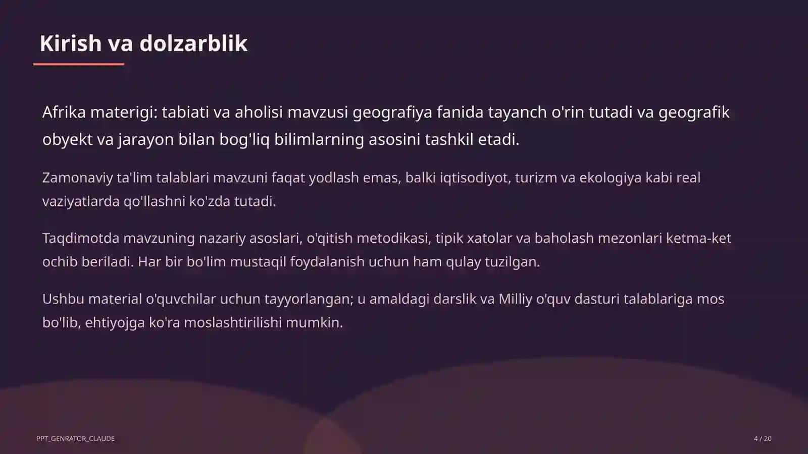 Afrika materigi: tabiati va aholisi (7-sinf) 4