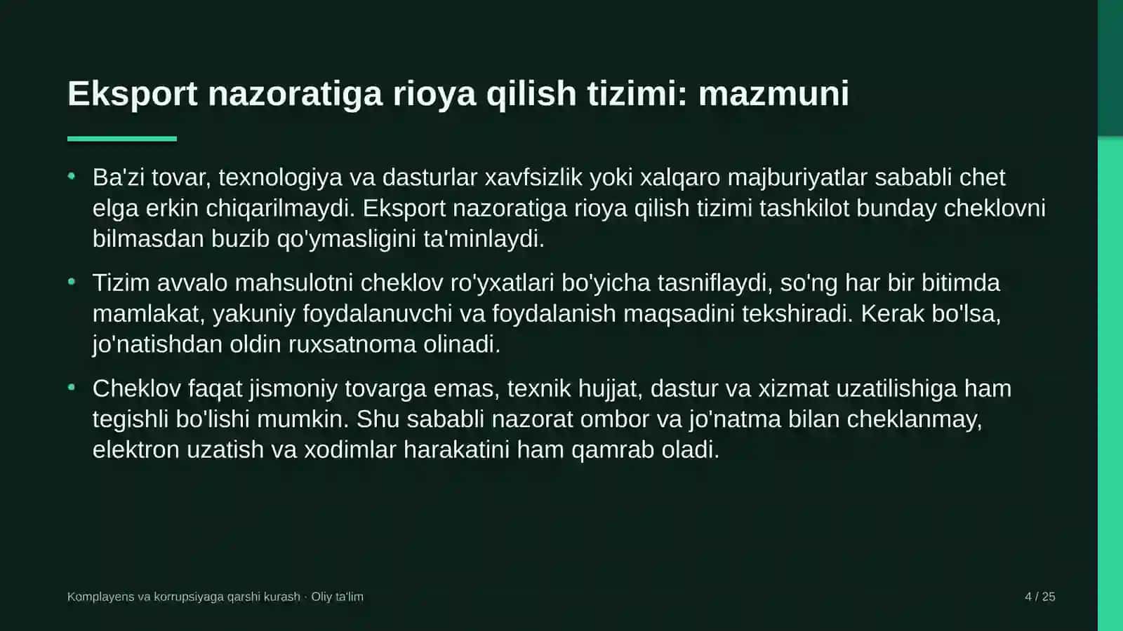 neft bazalarida eksport nazoratiga rioya qilish tizimi 4599 4