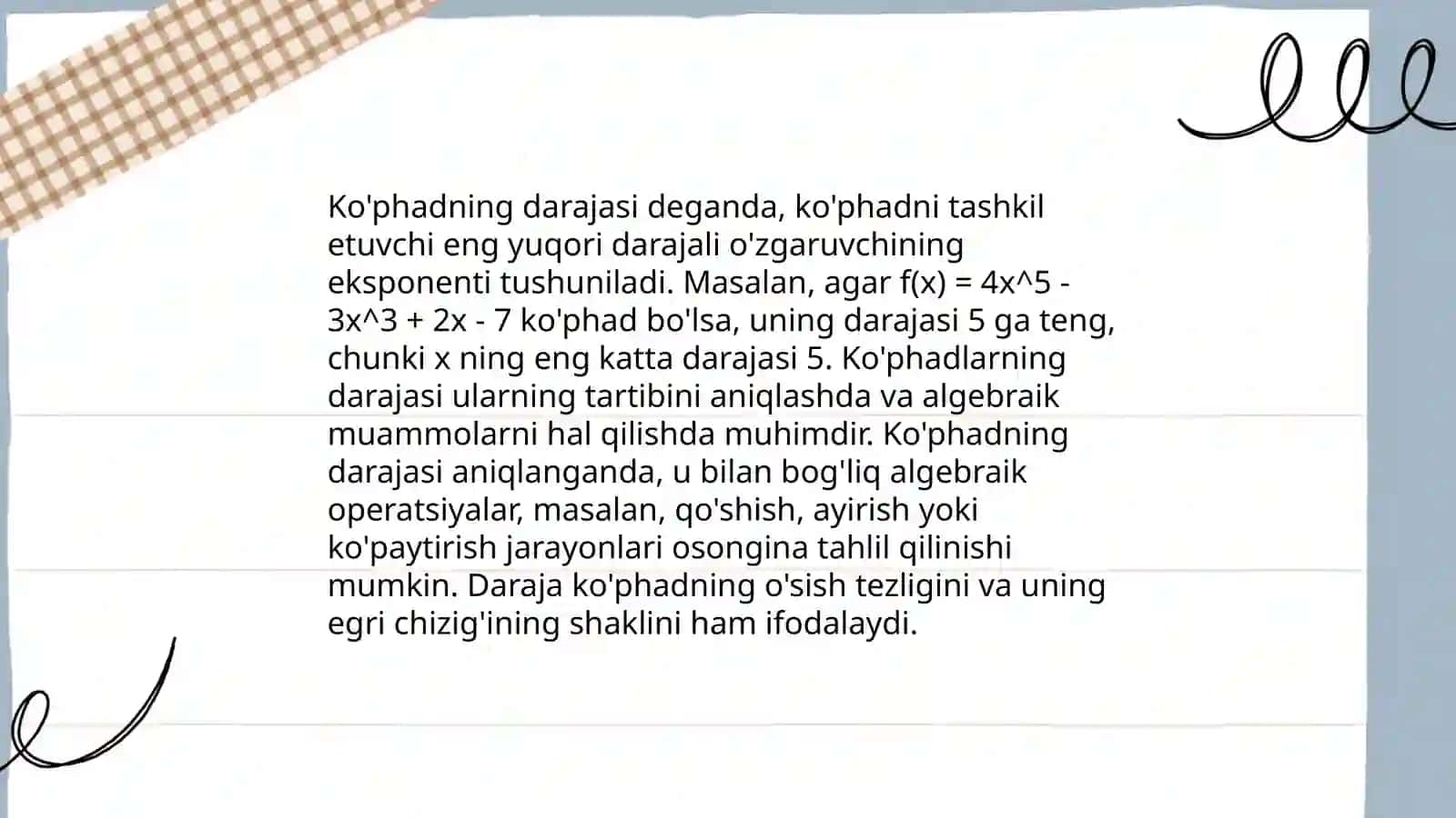 Ratsional koeffitsentli ko'phadlar 4