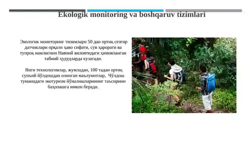 Ekoturizm yo’nalishida mashrutlar tuzish teznologiyasi 4