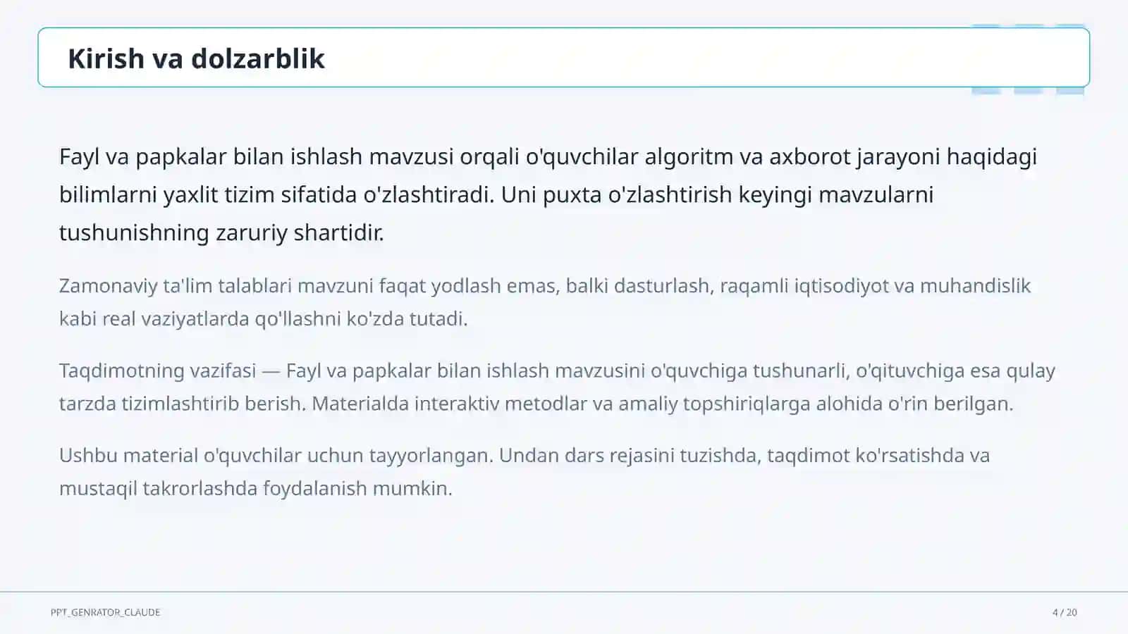 Fayl va papkalar bilan ishlash (5-sinf) 4