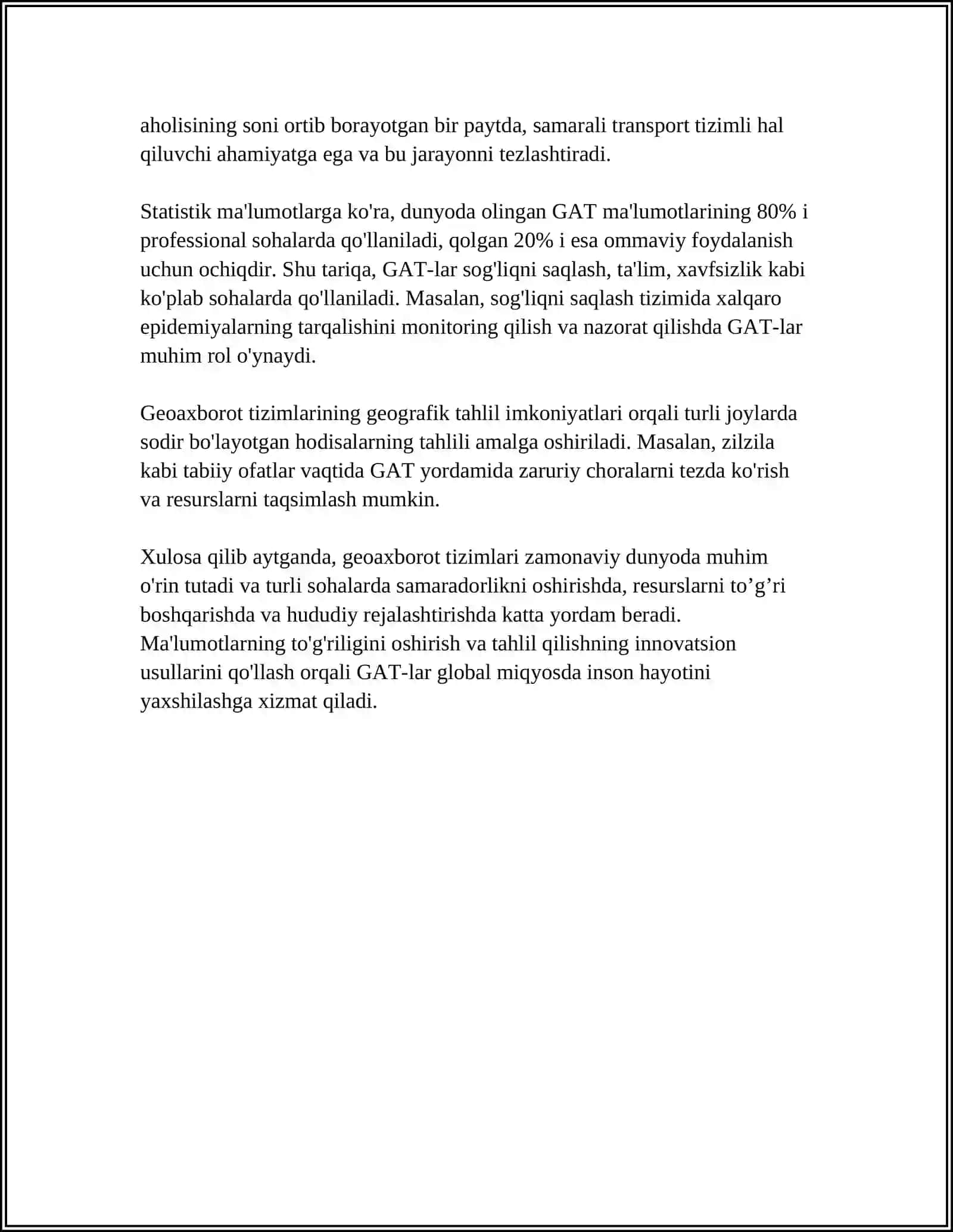 GEOAXBOROT TIZIMLARINI QOʻLLASH MUAMMOLARI 4