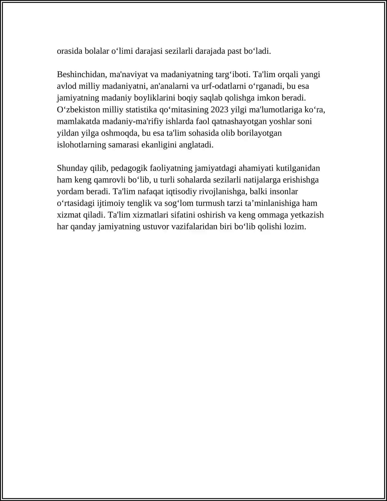 PEDAGOG FAOLIYATINING JAMIYAT TARAQQIYOTIDA TUTGAN OʻRNI 4