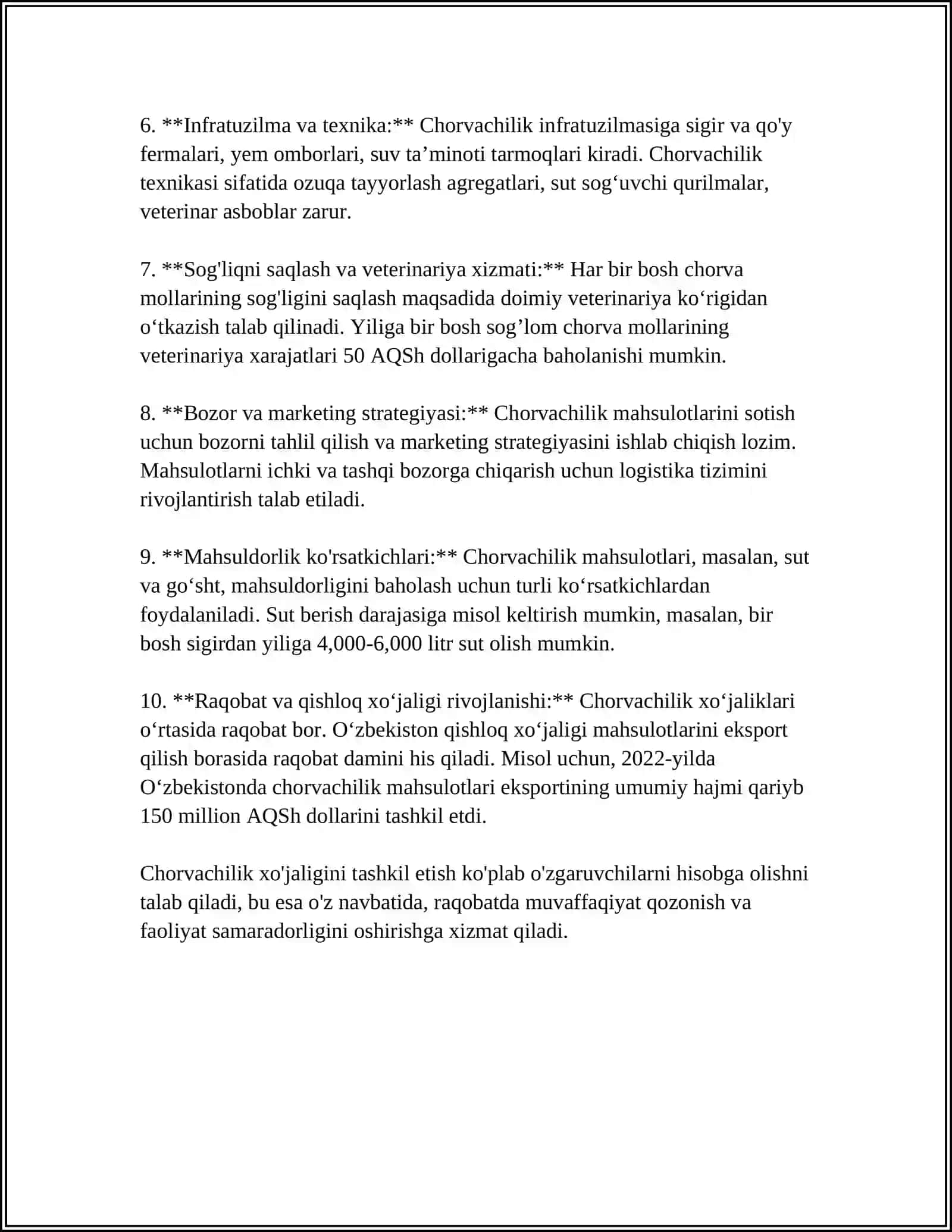 TADBIRKORLIK  FAOLIYATLARINI TASHKIL ETISH CHORVACHILIK SOHASIDA 4