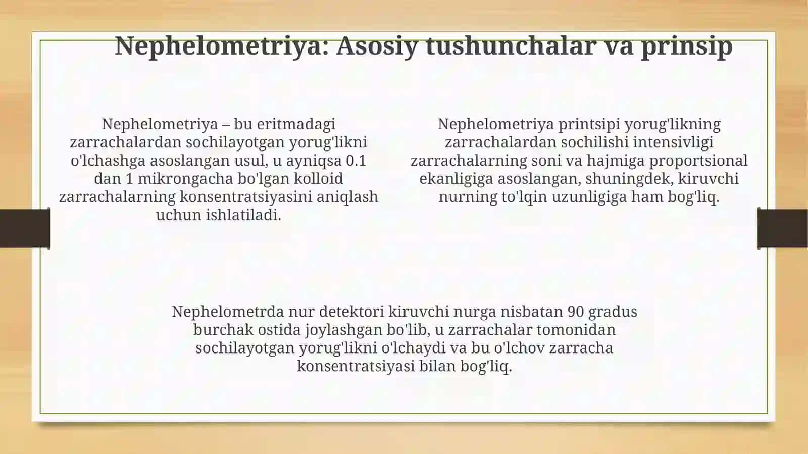 Kalloiddisperssistemalarningoptikxossalarinioʻrganishusullari.Nefetometriyadaishlash 4