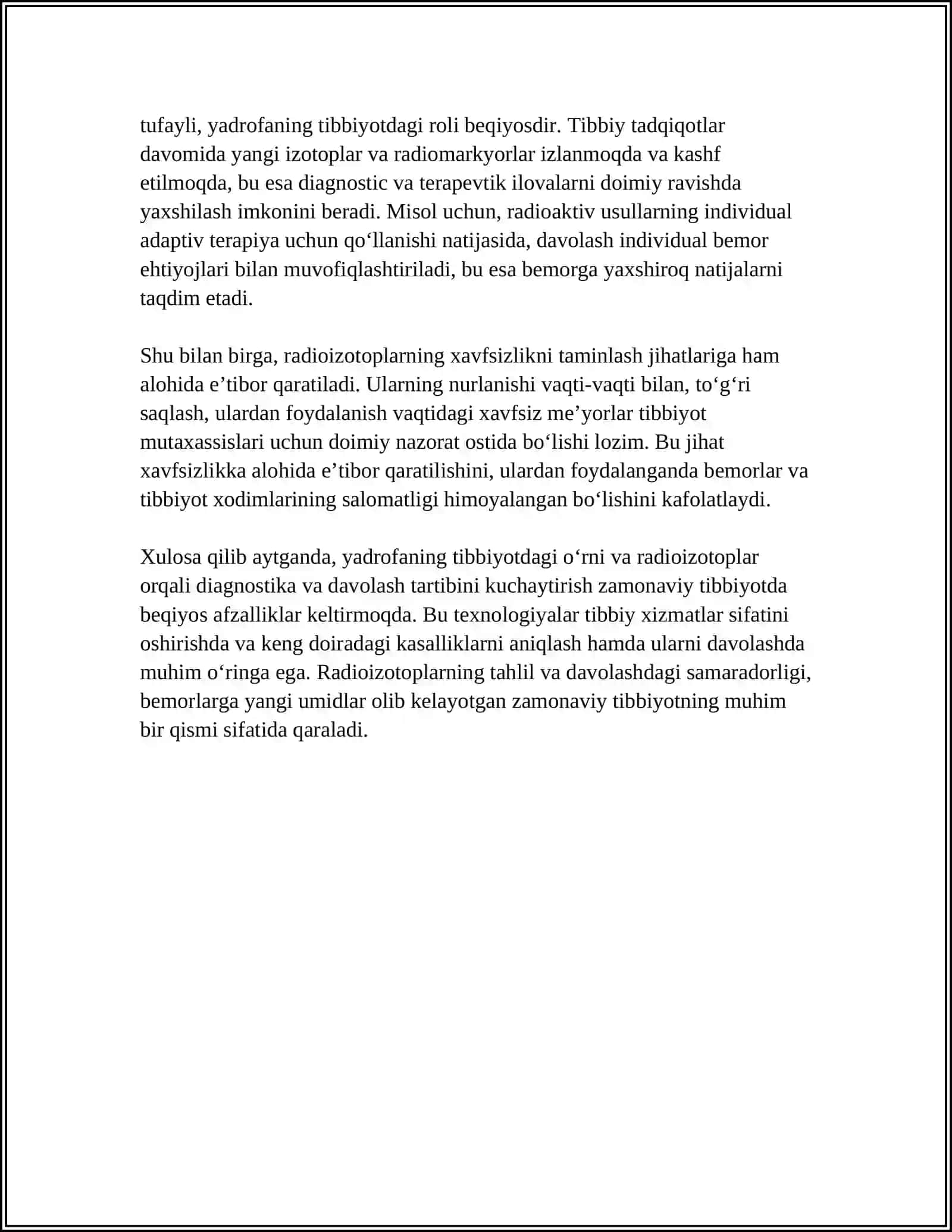 YADROGENIYANING AHAMIYATI. HOZIRGI ZAMONNING AGRESSIV TIBBIYOT BILAN BOG‘LIQLIGI 4