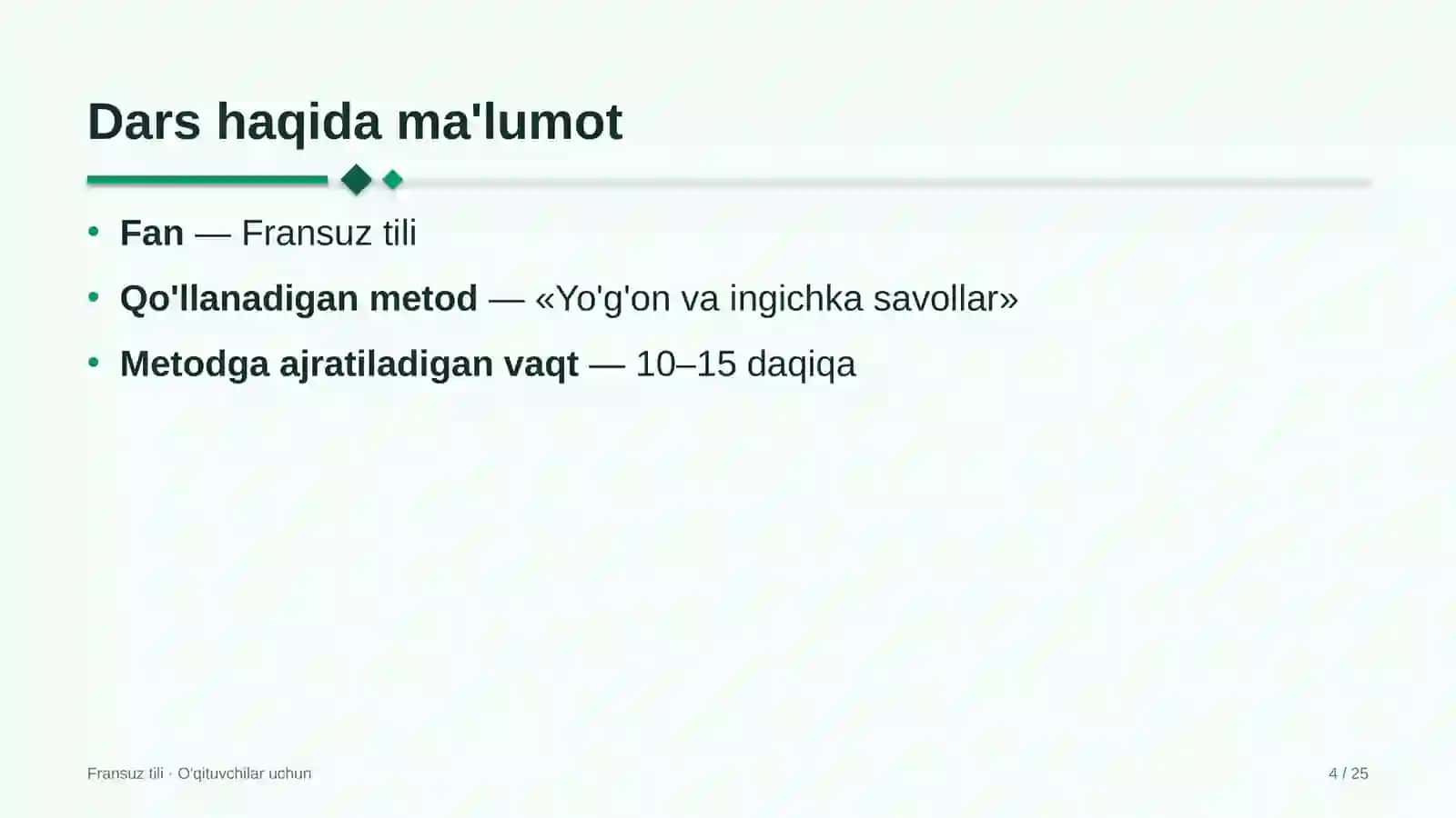 fransuz tili darslarida yo'g'on va ingichka savollar metodidan foydalanish 4767 4