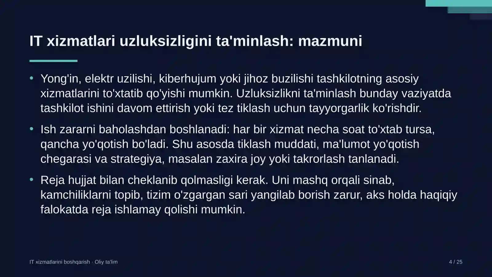 neft bazalarida axborot texnologiyalari xizmatlari uzluksizligini ta'minlash 3217 4
