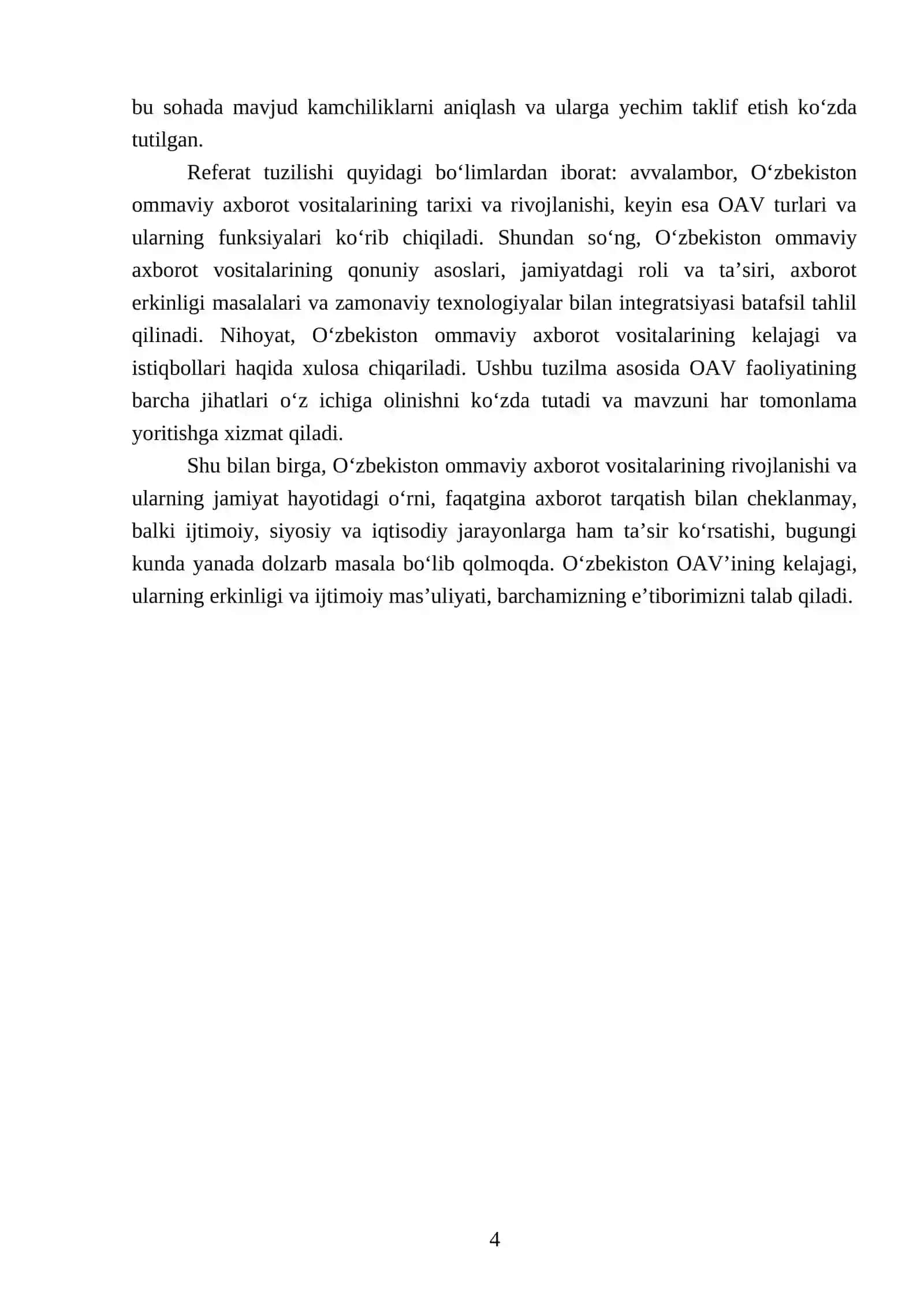 Oʻzbekistonning ENG YANGI TARIXI FANIDAN TAYYORLAGAN REFERATI 4