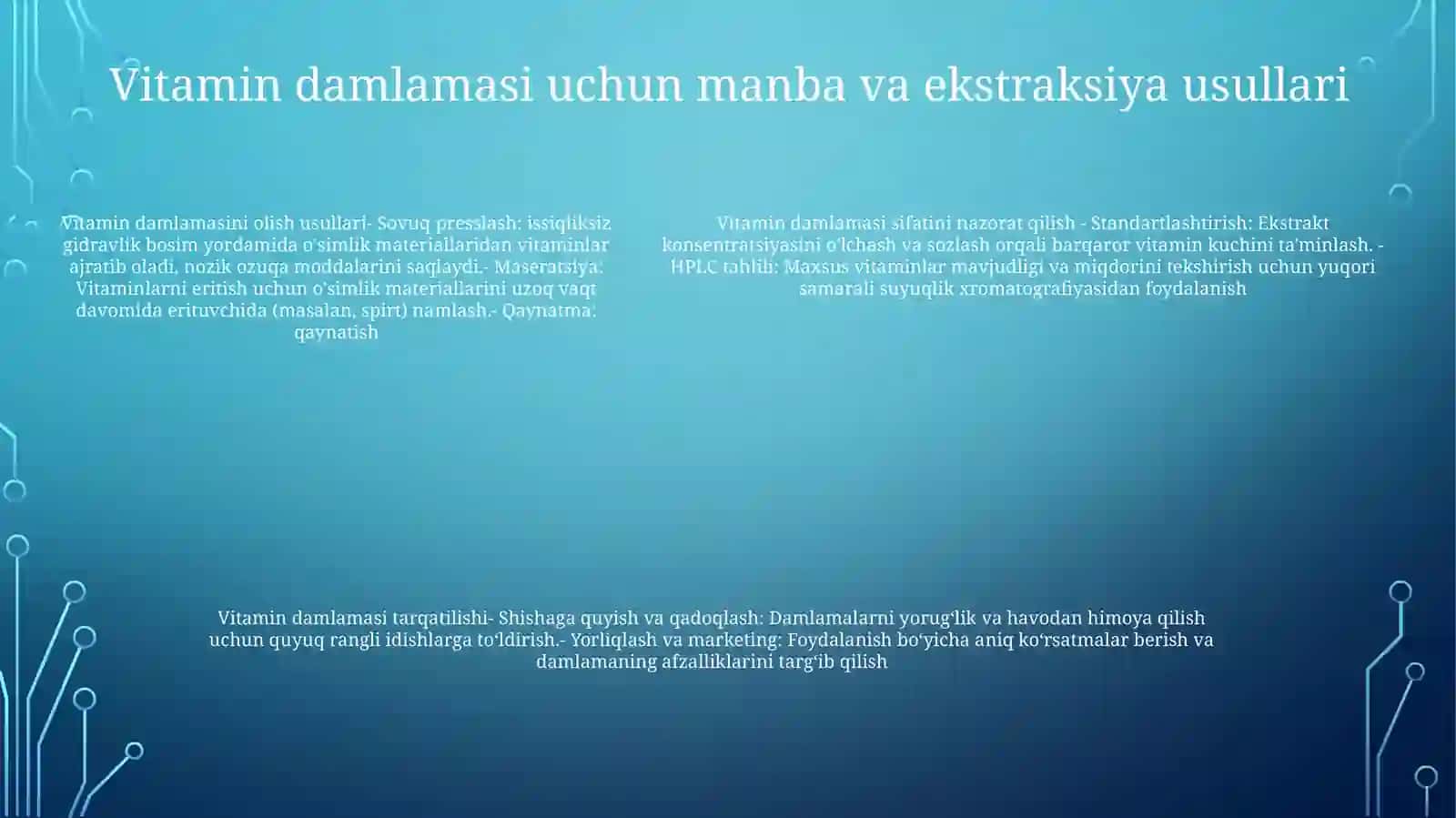 Vitaminli Damlamalarni Tayyorlash Uni Baholash VaTarqatishTartibi 4
