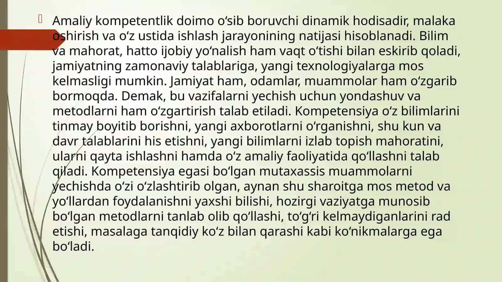 Kasbiy kompetensiyalar va uni rivojlantirish yo’llari. 4