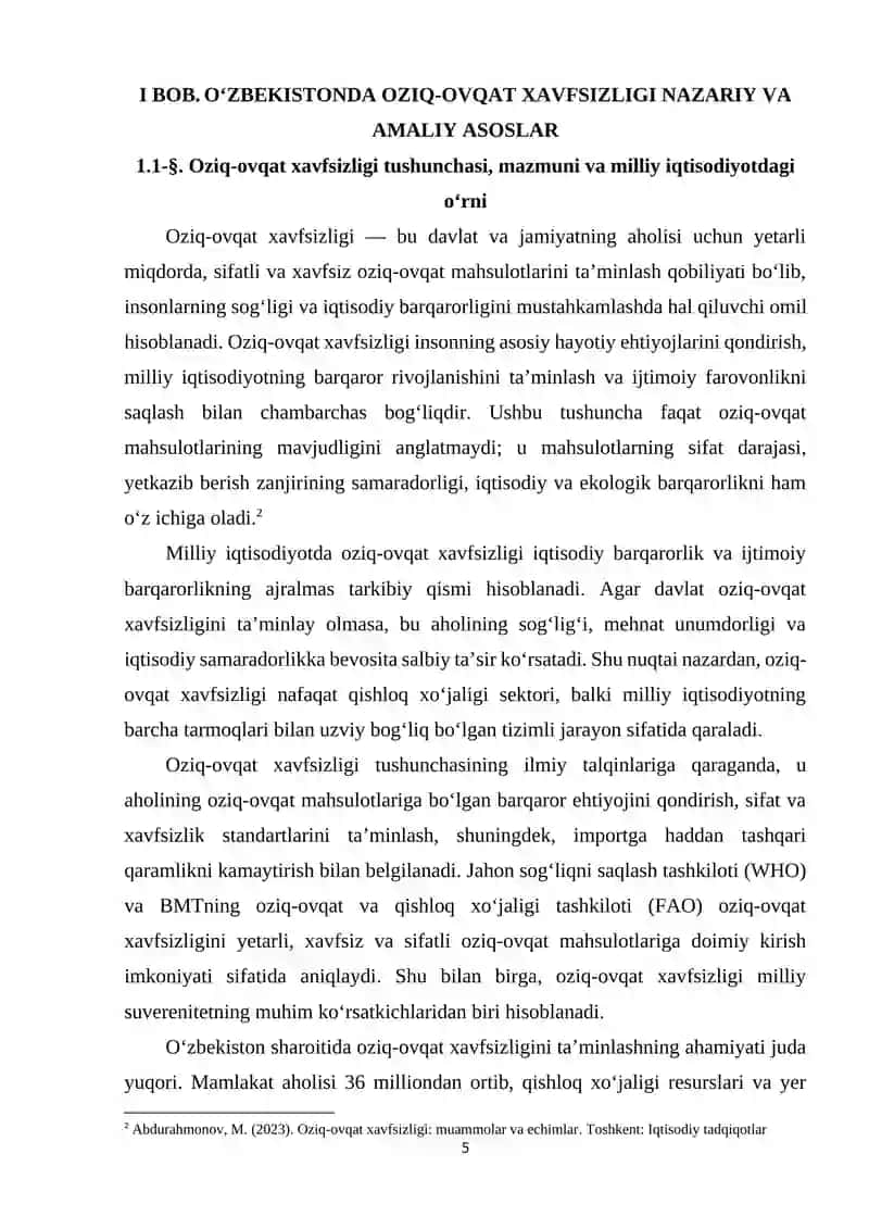O‘zbekistonda oziq-ovqat xavfsizligini ta’minlash 4