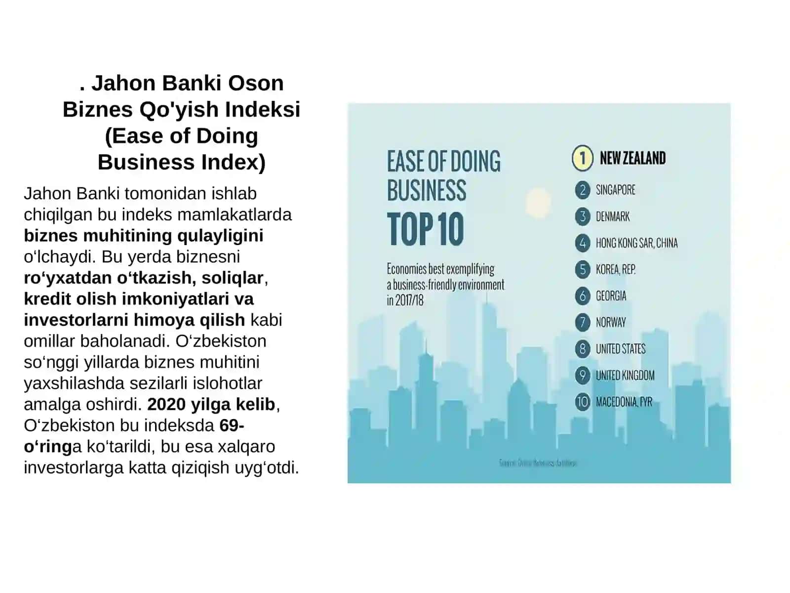O‘ZBEKISTON RESPUBLIKASINING XALQARO REYTING VA INDEKSLARDAGI O‘RNI VA NUFUZINING ORTIB BORISHI 4