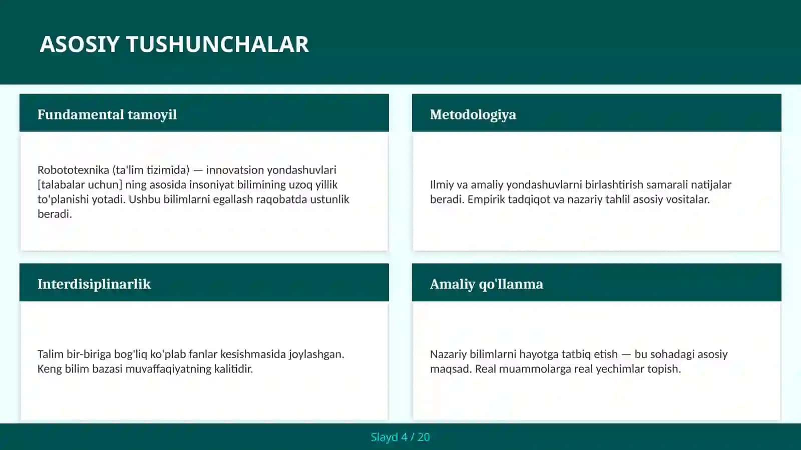Robototexnika (ta'lim tizimida) — innovatsion yondashuvlari [talabalar uchun] 4