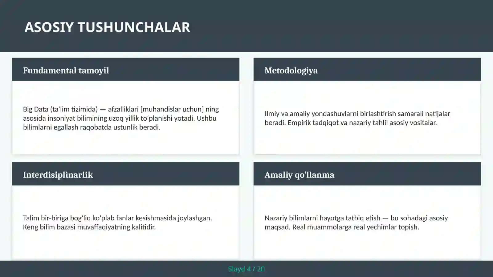 BIG DATA (TA'LIM TIZIMIDA) — AFZALLIKLARI [MUHANDISLAR UCHUN] 4
