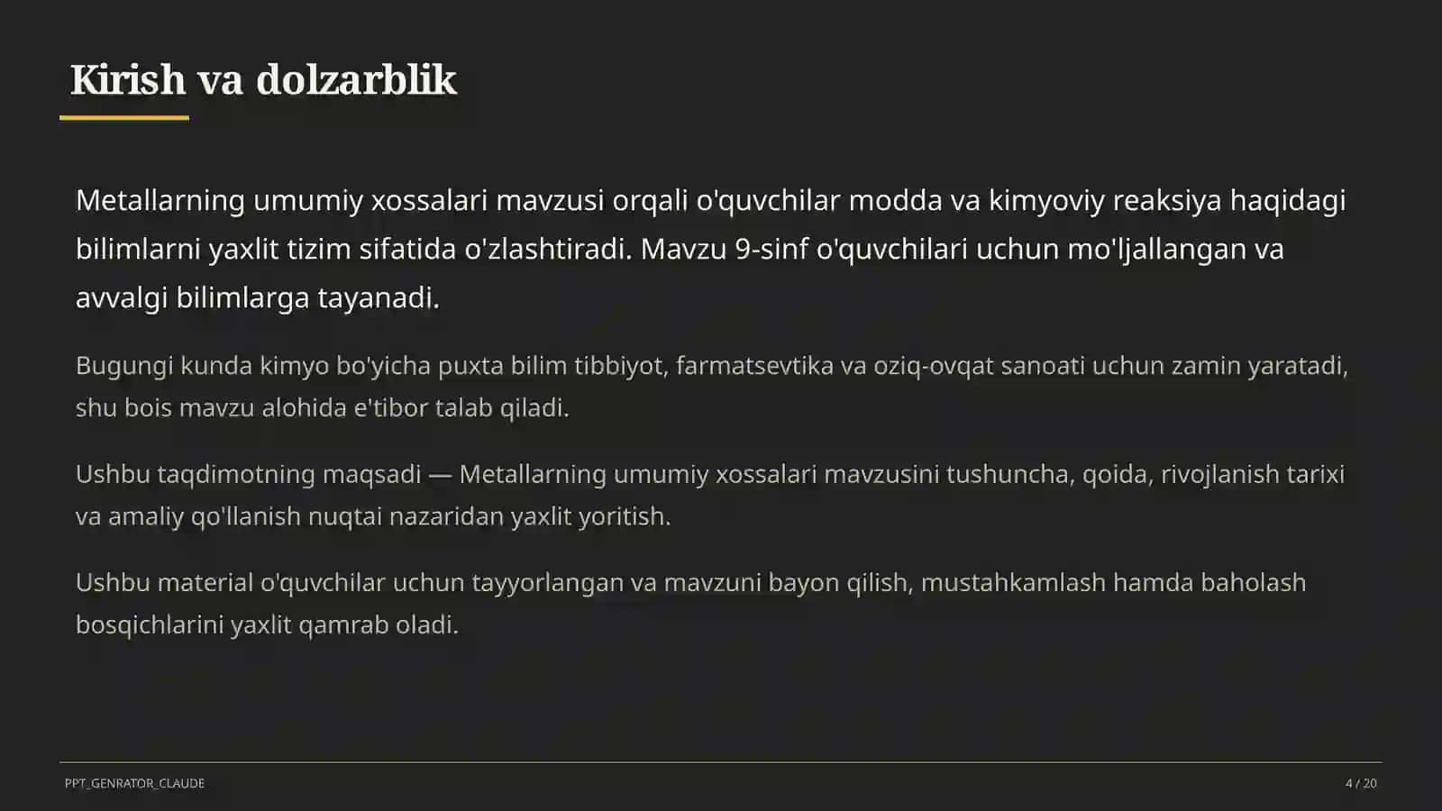 Metallarning umumiy xossalari (9-sinf) 4