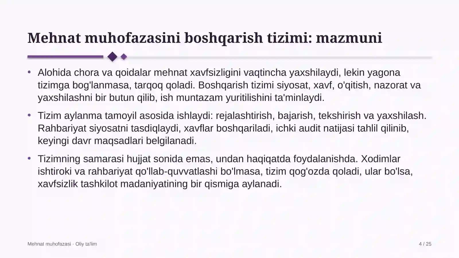 Bolalar tovarlari do'konlarida mehnat muhofazasini boshqarish tizimini joriy etish 4