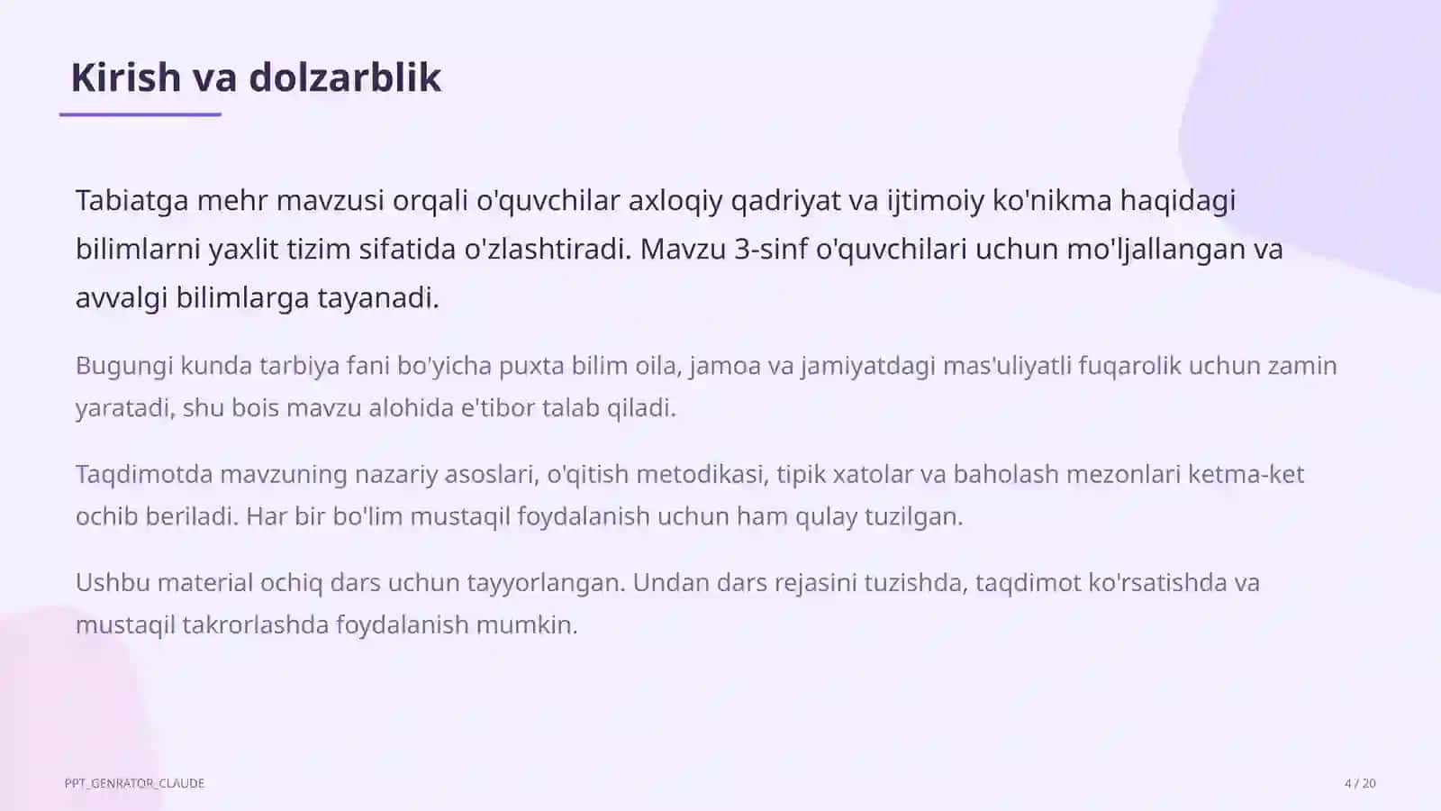 Tabiatga mehr (3-sinf) 4