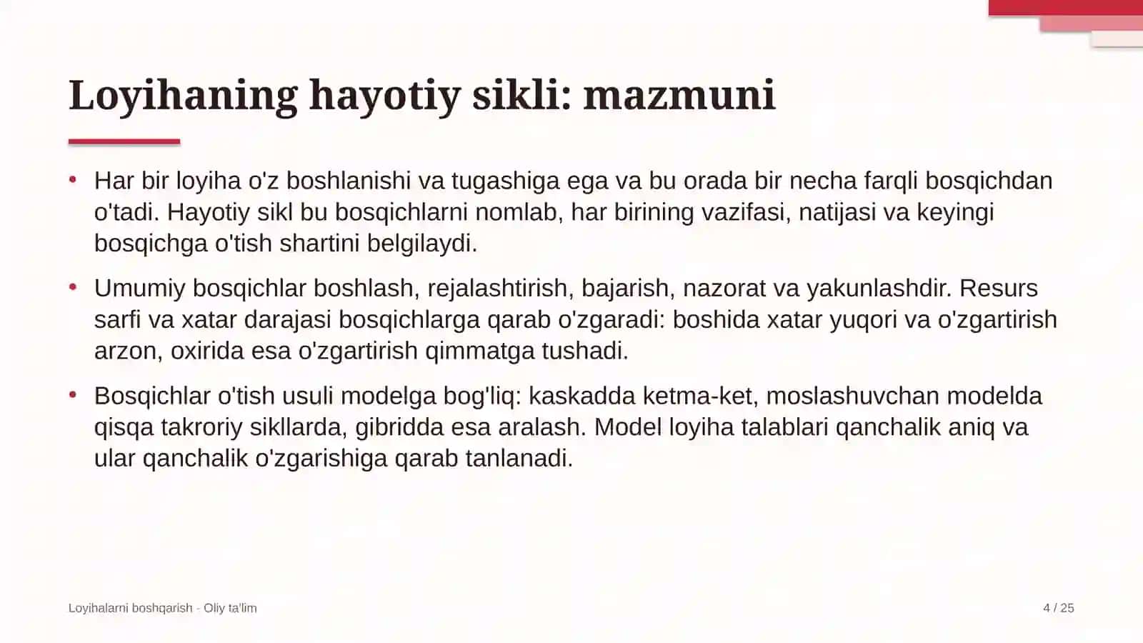 dasturiy mahsulot kompaniyalarida loyihaning hayotiy sikli 3977 4