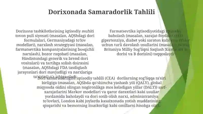 Farmatsevtika iqtisodiyoti asoslari Dorixona tashkilotlari faoliyatining iqtisodiy muhiti 4