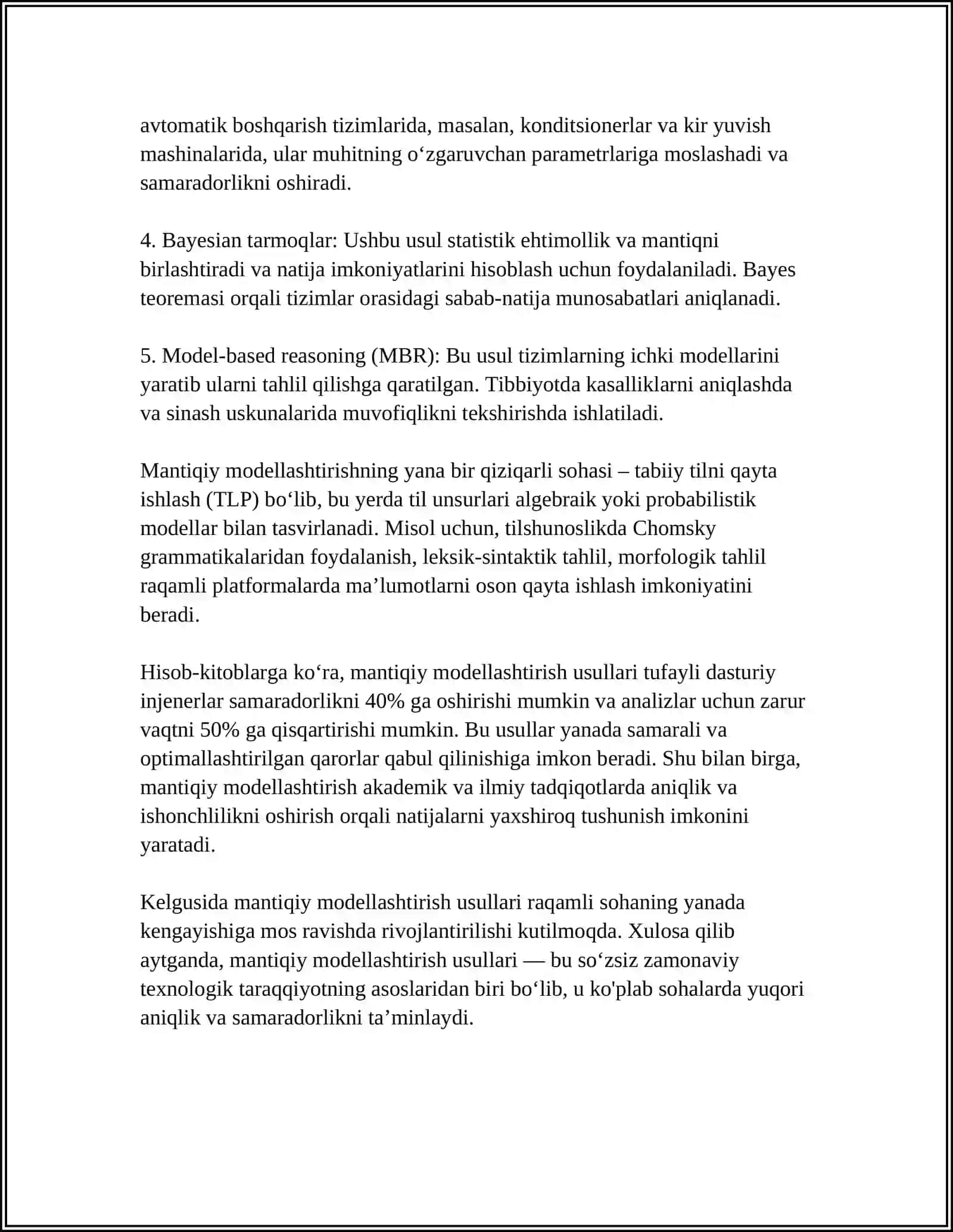 BILIMLAR BAZASIDAGI BILIMLAR ROʼYXATI 4