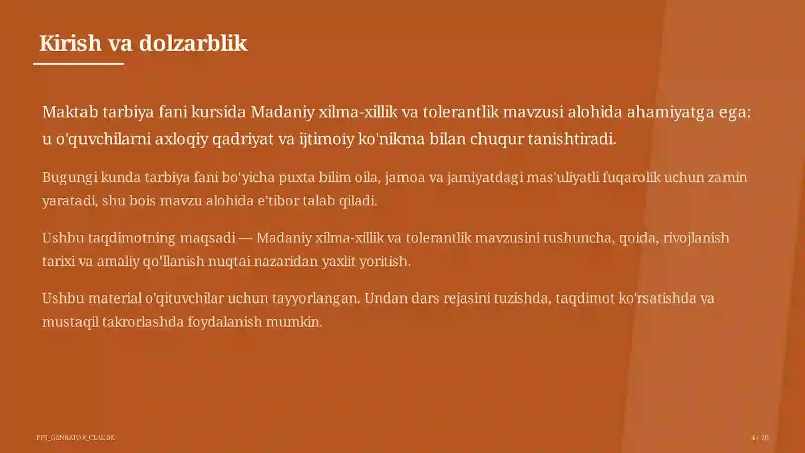 Madaniy xilma-xillik va tolerantlik (11-sinf) 4