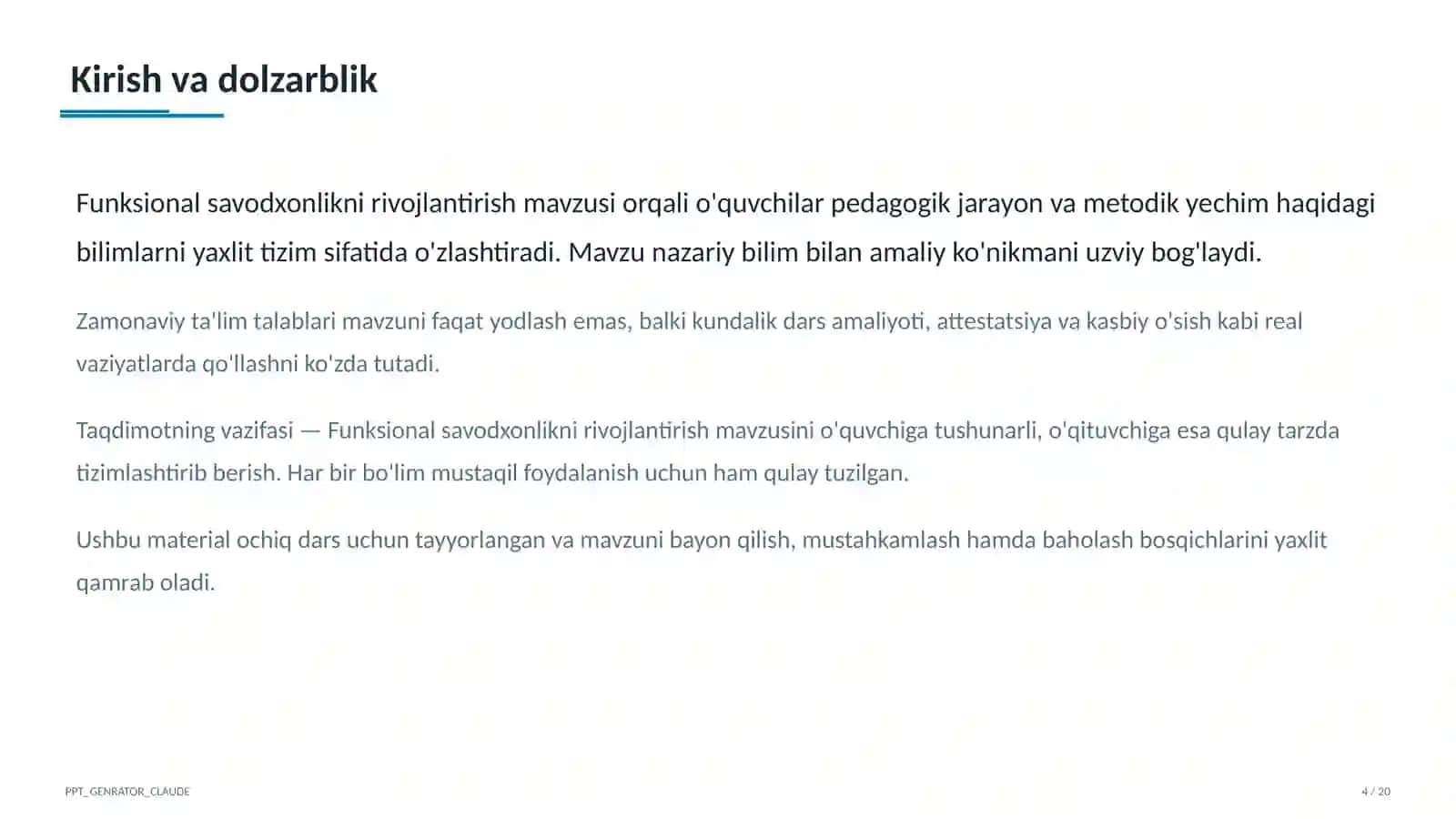 Funksional savodxonlikni rivojlantirish 4
