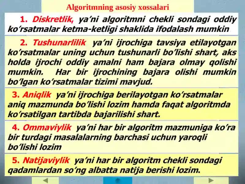 Algoritmlashtirish va dasturlash asoslari 4