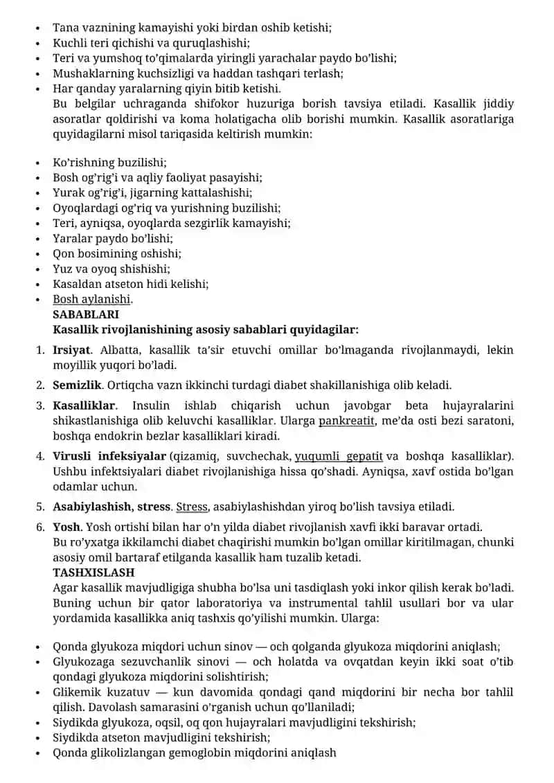 QANDLI va qandsiz DIABET 4