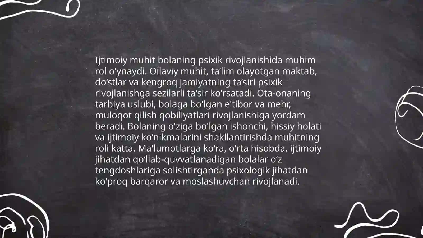 Psixik rivojlanish omillari va muammolari 4