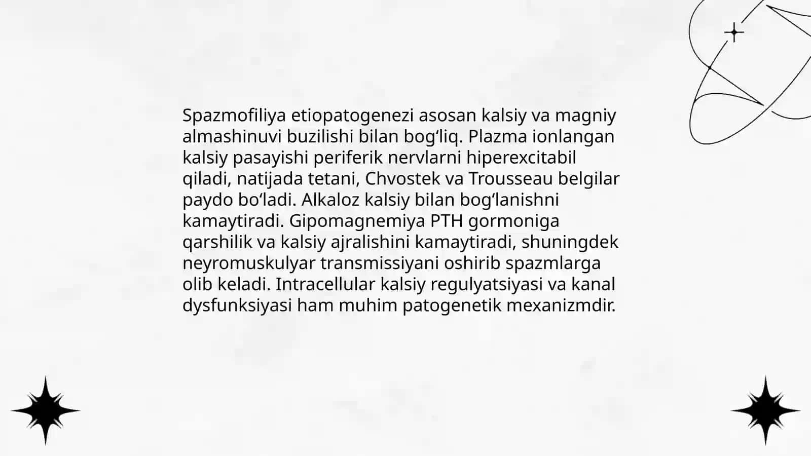 Spazmofiliya. Gipervitaminoz D Etiopatogenezi. Klinikasi. Tekshirish usullari.Davolash profilaktikasi 4