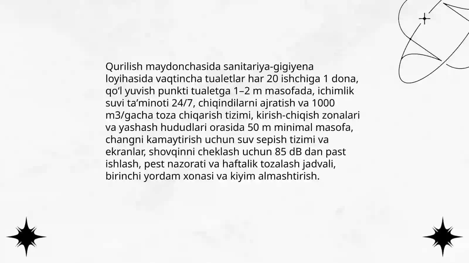 Qurilish loyihalarida sanitariya talablarining aks etilishi 4