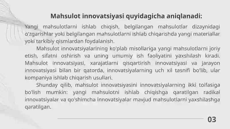 Mahsulot innovatsiyasi 4