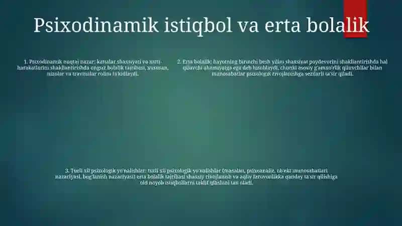 Ótmish Va Bugunning Individual Tajribasini Baholash Turli Xil Psixologik Yónalishlarga Ta'Siri 4