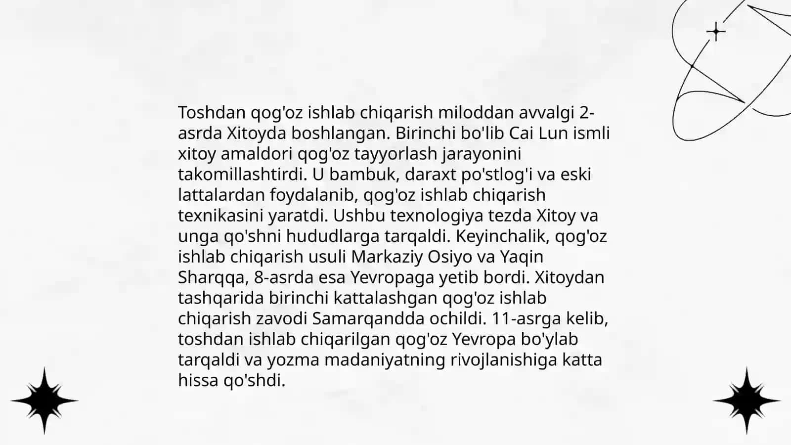 Toshdan qog'oz olish texnologiyasi 4