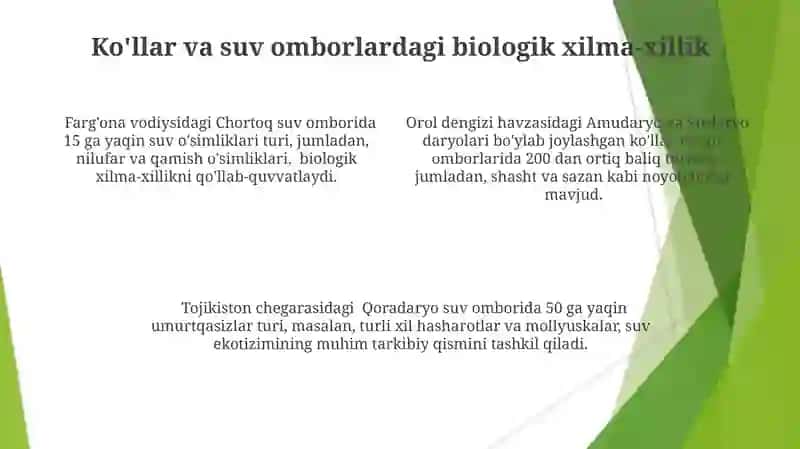 Koʻllar va suv omborlarining resurslari 4