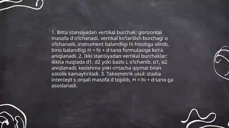 Binolarning balandligini aniqlash 4