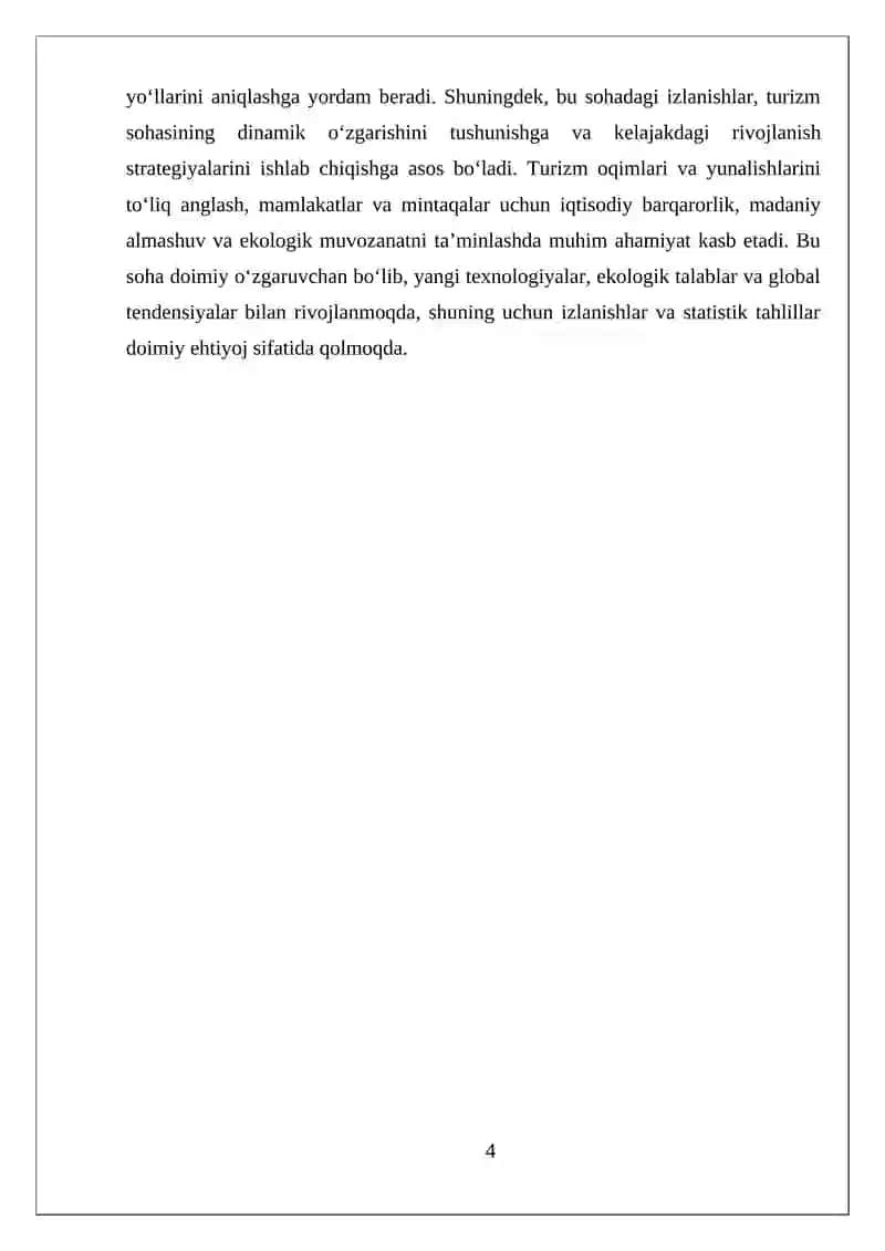 Turizm Oqimlari va Yunalishlari 4