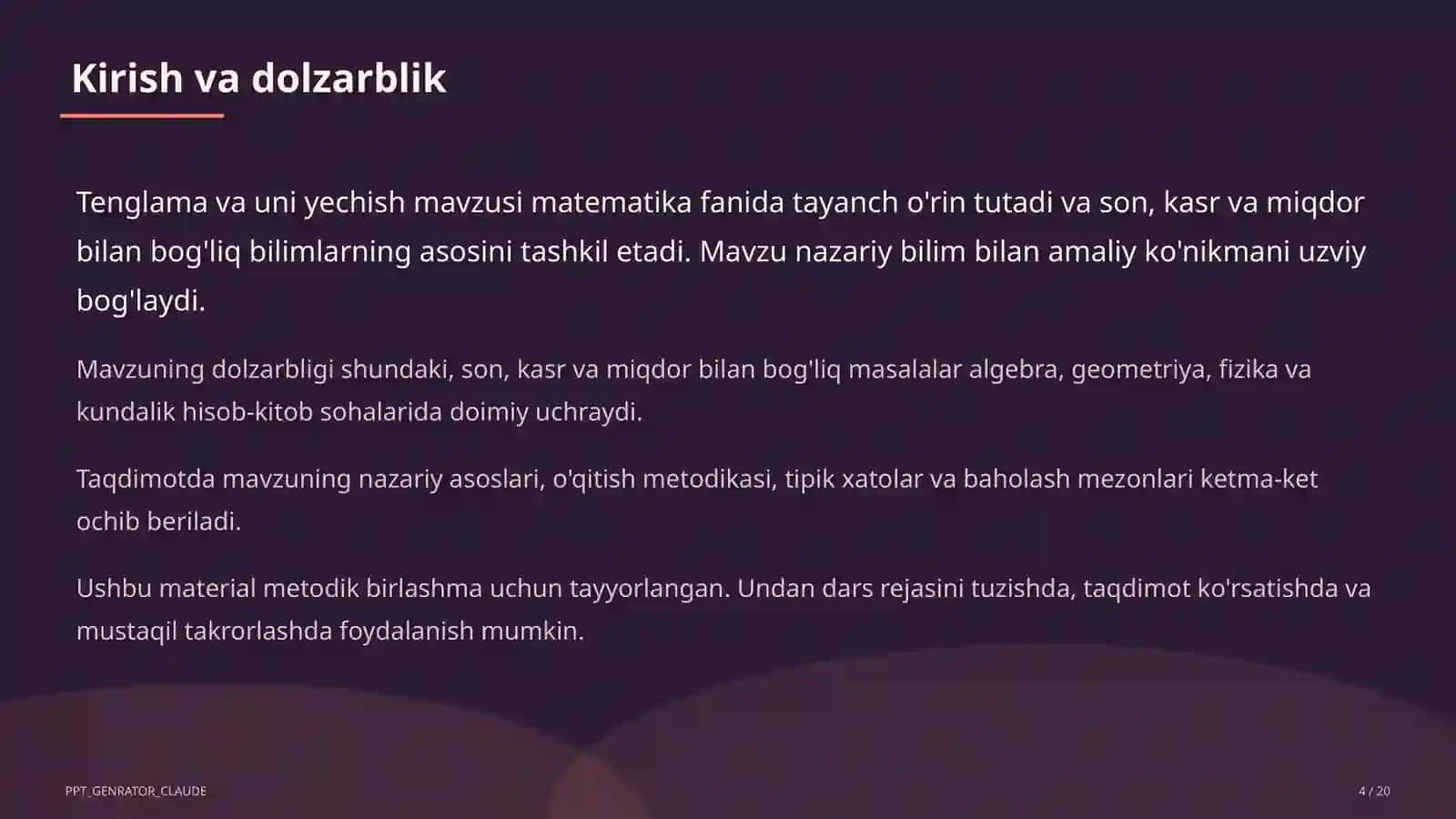 Tenglama va uni yechish (5-sinf) 4