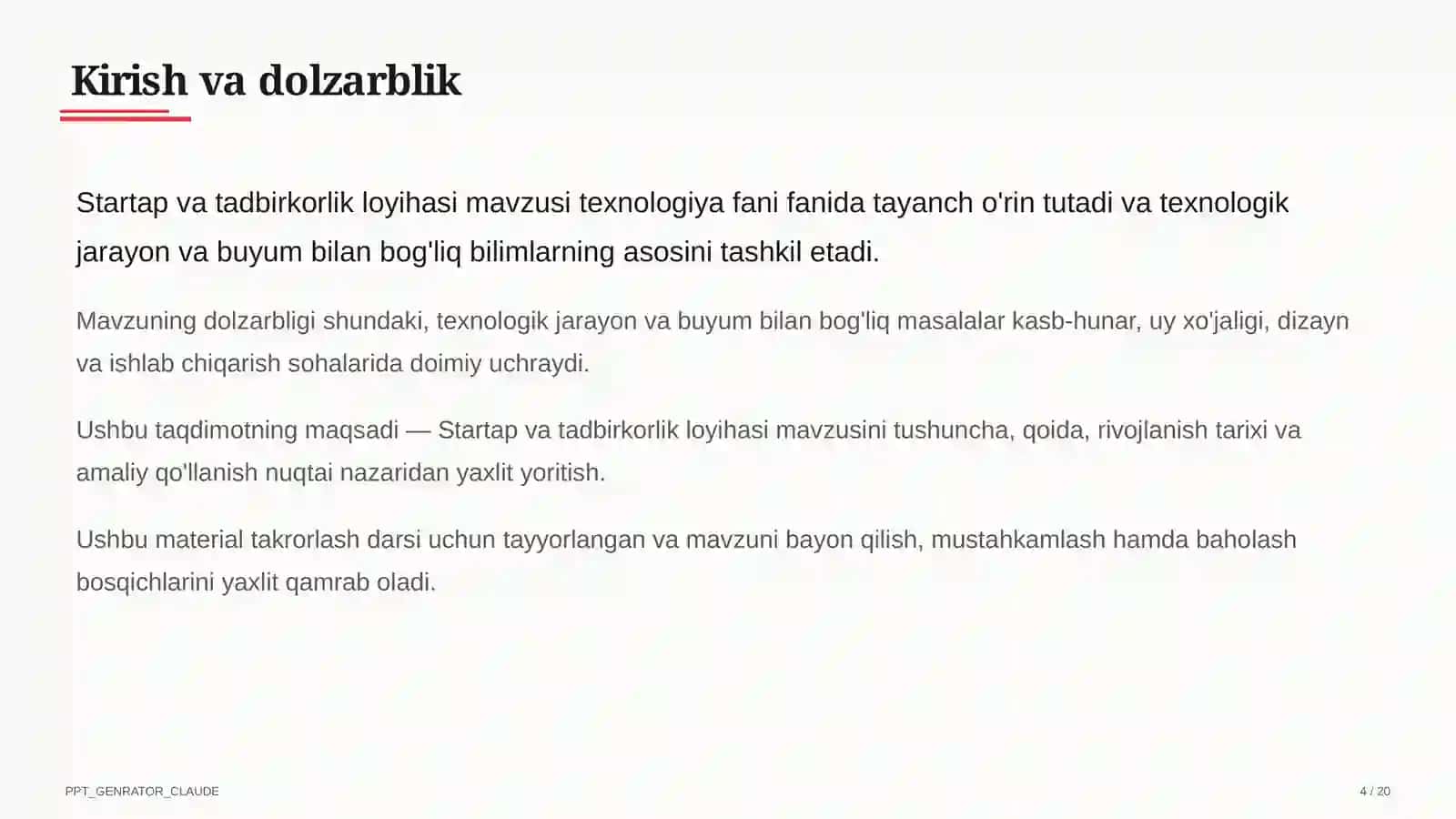 Startap va tadbirkorlik loyihasi (11-sinf) 4