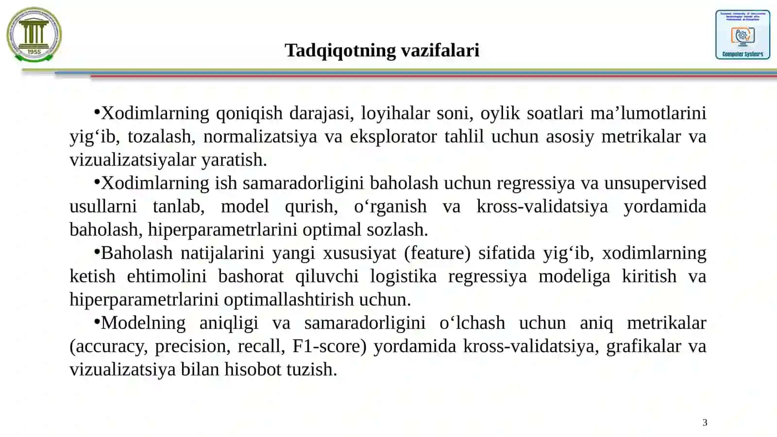 Sunʼiyintellektalgoritmlariyordamidaxodimlarniishsifatinivasamaradorliginibaholash 4