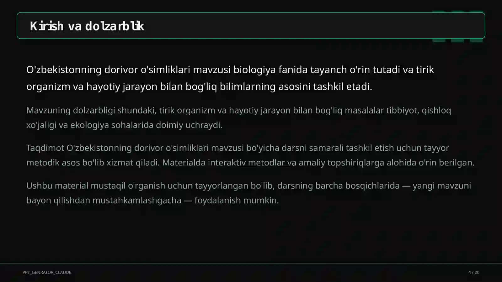 O'zbekistonning dorivor o'simliklari (6-sinf) 4