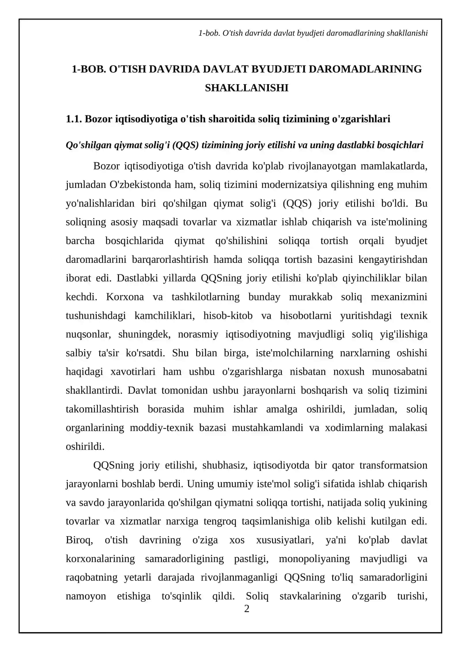 Bozor iqtisodiyotida oʻtish davrida davlat byudjeti daromadlarining shakllanish va xarajatlarining taqsimlanish xususiyatlari 4