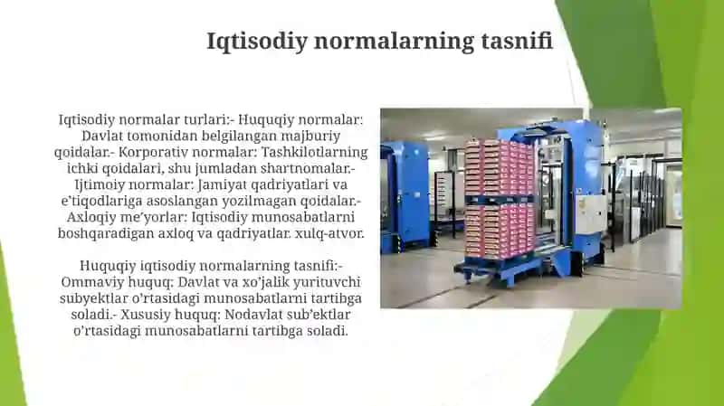 Iqtisodiy Va Moliyaviy Huquqi Normalari Tushunchasi, Tasnifi 4